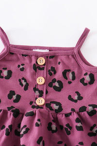 Purple Leopard Shorts Set