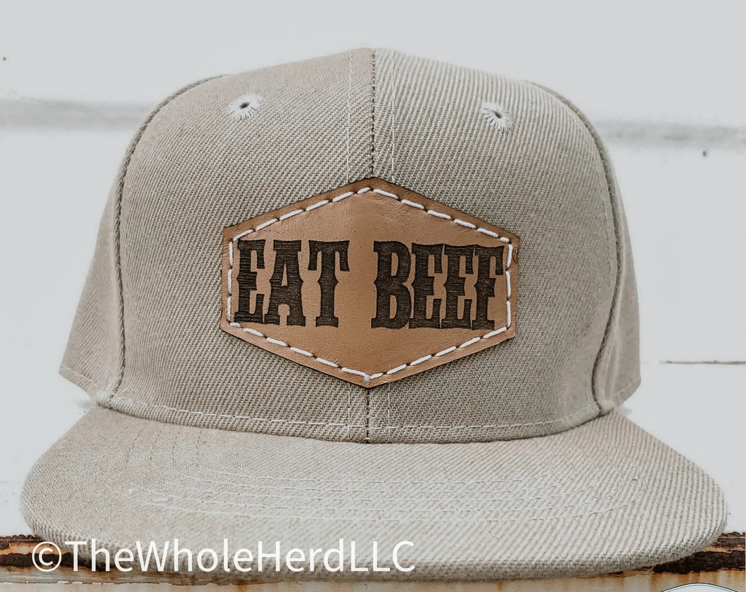 Eat Beef Leather Patch Cap