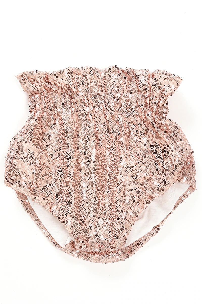 Sequin Champagne Baby Bloomer